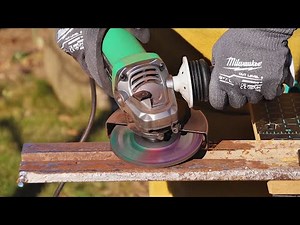 Powerful Hitachi G13SW 1200W angle grinder | work demo