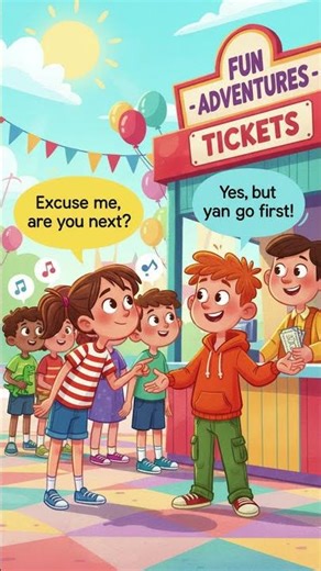 English conversation for beginners In a Queue