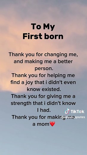 Message to My First Born