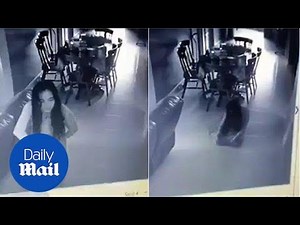 Maid caught on camera appearing to be POSSESSED by evil spirits