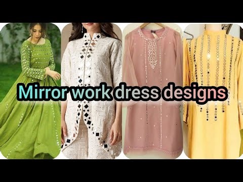 Mirror work dress design idea/beautiful design mirror lace dress 👗#fashion #suit