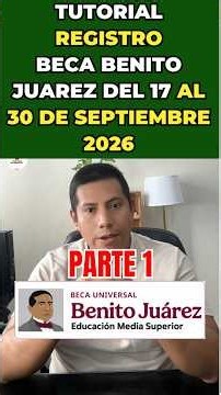 🚨Benito Juarez Scholarship 2026: This is how you must register from September 17 to September 30,...