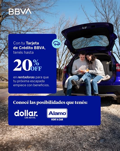 ¡Estas vacaciones de invierno, movete a tu manera con los beneficios de tu Tarjeta de Crédito BBVA en rentadoras! 🚗💳 Conocé más en bbva.com.uy. | BBVA