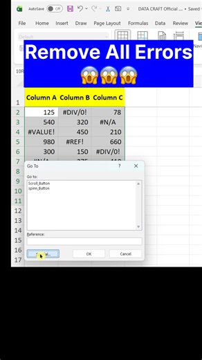 Remove All Errors in Excel (the EASY WAY) #shorts