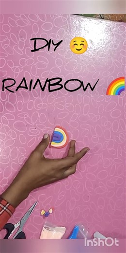 Diy rainbow with clay☺️🌈 #clay #rainbow