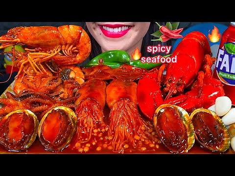ASMR SPICY SEAFOOD BOIL *makanan laut pedas* 먹방 MUKBANG MASSIVE Eating Sounds