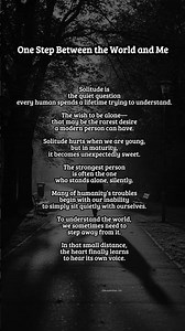 One Step Between the World and Me#Solitude#HealingWords#QuietStrength