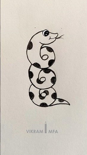 How to draw a snake easy || drawing Cobra step by step