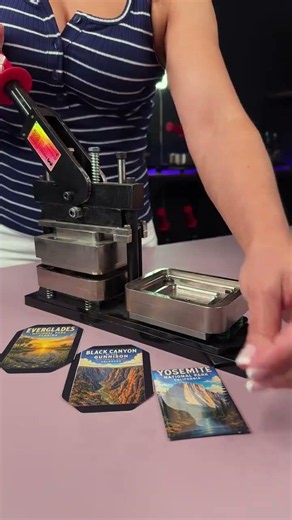 Custom magnets made with MPRO 2x3" Manual Press This machine is perfect for making magnets, pin