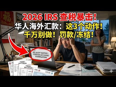2026年IRS查税大升级！华人海外汇款这“3个动作”千万别做，当心巨额罚款甚至冻结账户！