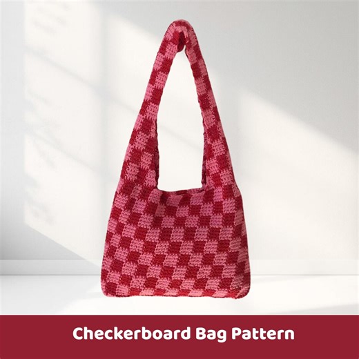 Checkerboard Crochet Shoulder Bag Pattern (PDF) - Etsy