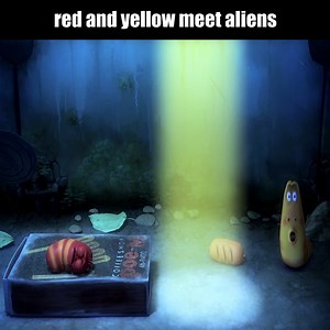 red and yellow meet aliens | No One