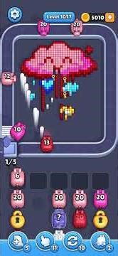 Pixel Flow - Level 1077 | Red Cloud with keys #pixelflow #games #pixelextended #gaming #gameplay