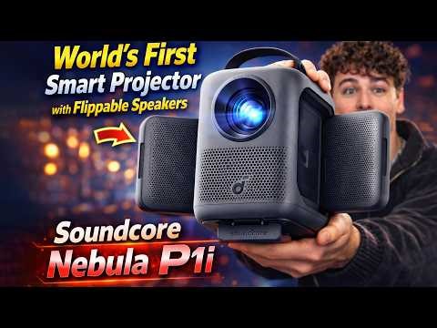 World's First Smart Projector with Flippable Speakers - Soundcore Nebula P1i