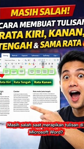 Masih Salah! Cara Membuat Tulisan Rata Kiri, Kanan, Tengah & Sama Rata di Word 🔥 #microsoftword