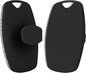 Silicone Mens Body Scrubbers for use in Shower - Premium Body Buffer for Cleaning - Body Scrubber for Men with Lather Boosting Bristles & No-Slip Handle - Silicone Body Scrubber (1 Pack)