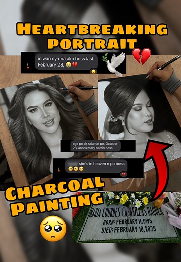 2.3M views · 92K reactions | When Love Becomes a Memory, But Feels So Alive️凉 October 28,2025 . 3rd Wedding Anniversary #PortraitDrawing #CharcoalPainting #fblifestyletyle Background Music: “Hindi na babalik” (Myrus) | Eduard ARTStudio | Facebook