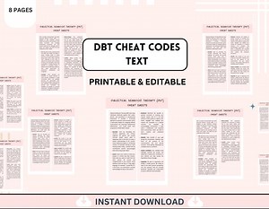Buy DBT Cheat Sheet, DBT Coping Skills Card, DBT Mental Health Therapy Tool, Bpd, Dialectics Behavior Therapy Worksheets, Counselor Resource Online in India - Etsy