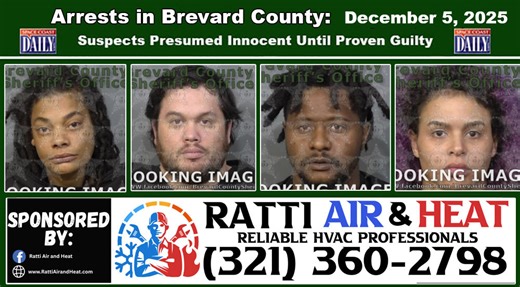 Arrests In Brevard County: December 5, 2025 – Suspects Presumed Innocent Until Proven Guilty - Space Coast Daily