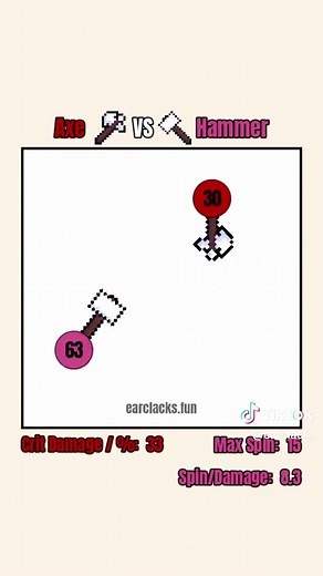Axe 🪓 VS 🔨 Hammer #satisfying #animation #physics #fantasy #rpg | earclacks