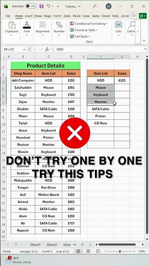 Excel tutorial tips 20#excel #exceltraining #exceltutorial #microsoftexcel #office #tips #microsoft
