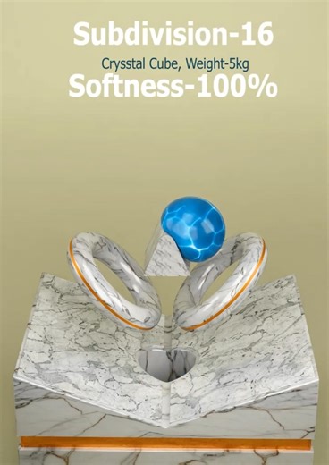 0% vs 100% Crystal cube softness with 3D Soft Body Simulation 🤯😱😱 #animation #blender