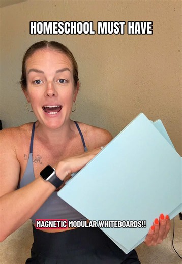 These magnetic modular white boards are going to be such a game changer for homeschooling! It’s such a creative and cute way to keep us organized! Each kid will have their own color and it’ll help keep us organized on our homeschool journey. 10/10 reccomend for homeschooling families! #whiteboard #magneticwhiteboard #homeschoolmusthaves #homeschoolorganization #homeschoolmom
