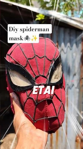 I made a spiderman mask🕷️ #artzarc #craft #diy #spidermanmask