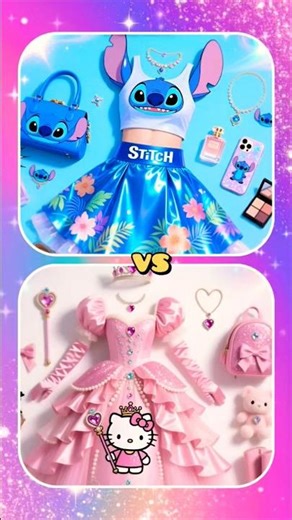 Stitch 💙 vs Hello Kitty 💖 Lisa and Lena 💕 #shorts #tiktok #stitch #hellokitty #lisaandlena #choose