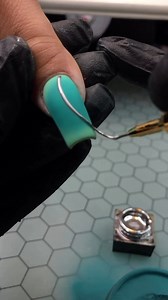 This silver is @ndsbeautypro, “Metal art gel - Silver Chrome” 🗝️ Don’t forget to use my code Leah10 for a discount ✨ | Xo Leah Nicole