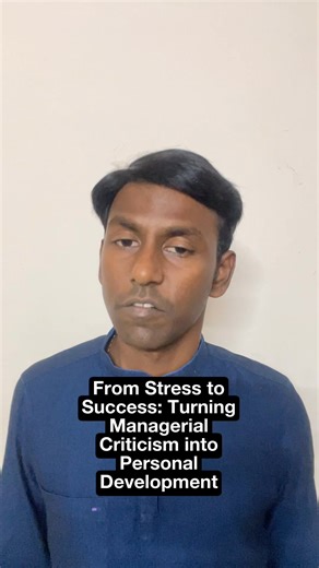 From #Stress to #Success : Turning #Managerial #Criticism into Personal #Development . I learnt this through #reflective #leadership courses of Band of #Brothers . Join at https://chat.whatsapp.com/ErTuRc1mStlGuxt14DXvGV | Saravana Perumal