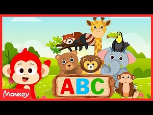 Alphabet Animals 🦁🐸🐘 ABC Animals Song for Kids | Monkey Junior Play & Learn