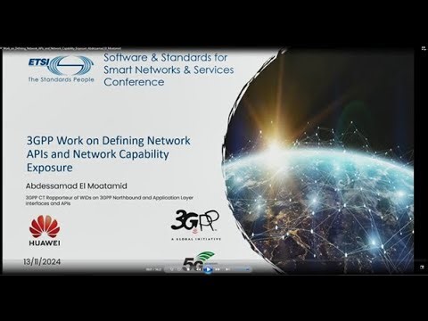 SNS4SNS Session 1 - 3GPP Work on Defining Network APIs and Network Capability Exposure