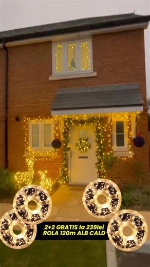  2+2 GRATIS! ✨ Instalație de Crăciun tip rolă cu 1200 LED-uri mari, pentru interior și exterior!  120 metri de lumină caldă, rezistentă la vreme rea.  Totul la doar 239 lei — 4 la preț de 2!  Creează magia sărbătorilor chiar la tine acasă! | Fiecare.ro Romania | Facebook