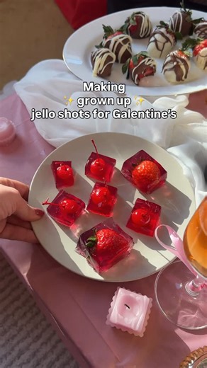 Welchs on Instagram: "Zero sugar jello shots that actually taste GOOD 🍒🥂 Using Welch’s Zero Sugar Black Cherry #Welchs #Galentines"