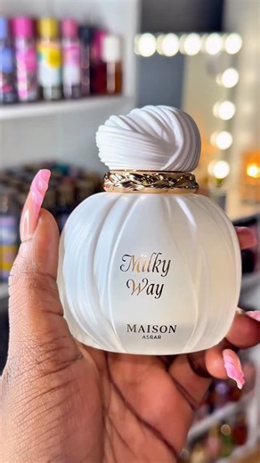Jada on Instagram: "Introducing Milky Way by @maisonasrar_fragrances ✨🤍🥛 This one is a light fluffy creamy gourmand dream from beginning to end. It opens with that irresistible blend of juicy plum, warm caramel, and sweet milk. it’s soft, velvety, and sooo comforting 😍🥛✨. It’s warm, sweet, light, and fluffy… like a milky cloud wrapping around your skin. As it settles, the heart comes through beautifully ylang-ylang, jasmine, orris, and cozy cashmere melting together into a floral creamy glow