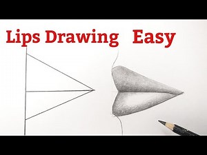 how to draw lips easy(Side view)Lips drawing easy step by step tutorial for beginners with pencil
