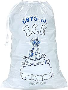 Infinite Pack Ice Bags 8 lb with Drawstring, 100 Count Ice Bags for Ice Machine, Heavy-Duty Reusable Ice Cube Bags, Portable Storage and Freezer Keeper