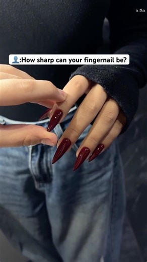 👤:How sharp can your fingernail be? #nails #nailextension #nailart #naildesign #nailtutorial
