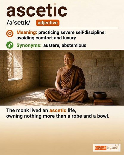 Ascetic: English vocabulary meaning and example