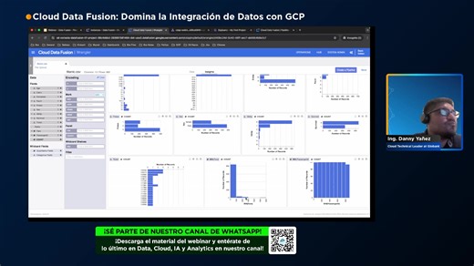 🚀🔥 Integra o te quedas atrás Si tus datos viven en silos y cada integración es manual 😩📂, estás perdiendo tiempo y oportunidades de análisis. En este webinar aprenderás a usar Cloud Data Fusion en GCP para diseñar pipelines de integración de forma visual y eficiente ⚙️📊. 📈 Resultado: datos conectados, procesos automatizados y análisis más rápidos. 👉 Es gratis y construiremos un caso desde cero. 🚀 Ing. Danny Yañez | Business Intelligence Technical - Leader at Globant ⏰ Fecha: Miércoles, 2