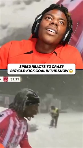 32K views · 981 reactions | “THEY PLAYING LIKE THAT IN CANADA!”  Speed reacts to the viral bicycle-kick blizzard goal that happened during the @cplsoccer final ❄️ (Via @ishowspeed ) | FOX Soccer | Facebook