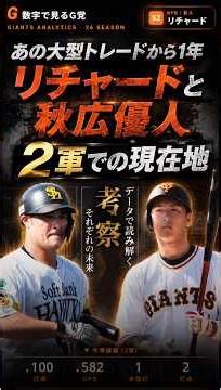 あのトレードから1年…リチャードと秋広優人の現在地 #巨人 #リチャード #秋広優人 #ソフトバンクホークス #shorts
