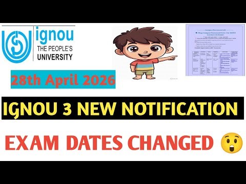 IGNOU आपकी Exam Dates हो गई Change 😲