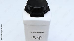 Formaldehyde in bottle, chemical in the laboratory and industry