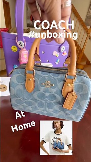 COACH UNBOXING COACH MINI ROWAN SIGNATURE CANVAS BAG COACH OUTLET #coach #coachbag #unboxing