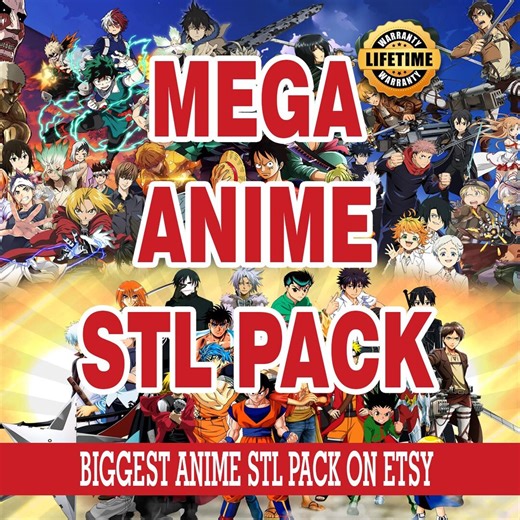 Anime STL Bundle | 3D Print Anime Characters | Anime Figures, Statues & Models | Compatible With All 3D Printers - Etsy