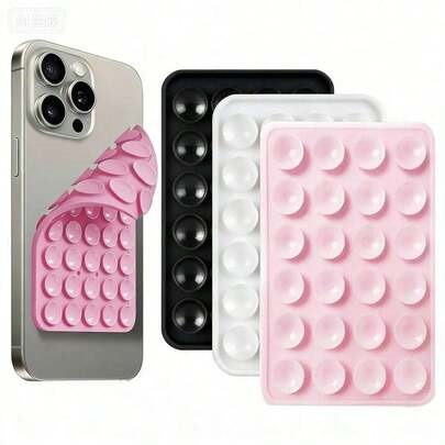 Silicone Suction Cup Phone Holder, Double-Sided Suction Cup, Multi-Functional Adhesive Back, Anti-Slip Hands-, Suitable Shower Mirror, Car Selfie And Video Shooting, Compatible With, Android Phones, Birthday, Phone Holder Family And Friends, Phone Accessories | SHEIN