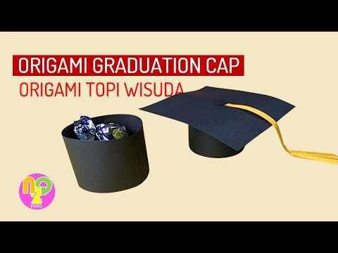 Origami Graduation Cap Gift Box | Cara Membuat Topi Wisuda dari Kertas Origami