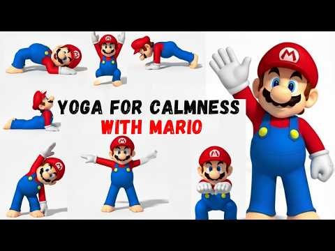 9 Minutes Satisfying yoga with MARIO | Tree Pose | Calm Yoga For kids.
